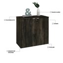 Ver imagem 4 de Armário Baixo com 02 Portas 75x80x42cm Wlab80 Carvalho Dark Branco