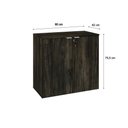 Ver imagem 2 de Armário Baixo com 02 Portas 75x80x42cm Wlab80 Carvalho Dark Branco