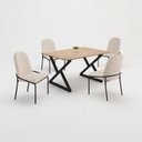 Ver imagem 3 de Conjunto para Sala de Jantar Mesa Império 120x90 com 4 Cadeiras Rubi