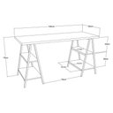 Ver imagem 5 de Mesa Cavalete 150X60X75Cm Carvalho/Est.Preta