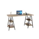Ver imagem 1 de Mesa Cavalete 150X60X75Cm Carvalho/Est.Preta