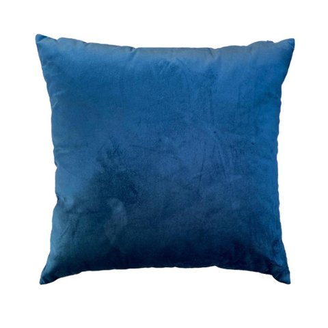 Almofada Premium Veludo Azul Decorativa 50x50cm