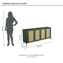 Ver imagem 3 de Buffet Bend 180 cm Porta Sextavada Incolar Musgo com Pé Preto