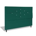 Ver imagem 1 de Cabeceira Estofada Box Casal King Size Encosto para Cama T Cross 195x126 Cm Azul Tiffany