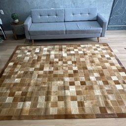 Tapete de Couro Tons Caramelo 200x250 Quadriculado - 1