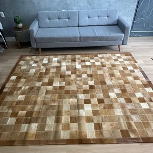 Tapete de Couro Tons Caramelo 200x250 Quadriculado