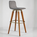 Ver imagem 3 de Kit 3 Banquetas Linho com Detalhes em Aço Design Premium:cinza/champagne