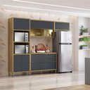 Ver imagem 3 de Cozinha Modulada Paola Composição 3 Carvalho Dakar Grafite - Aramóveis