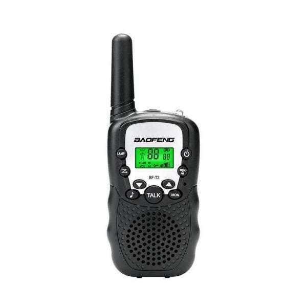 Rádio Comunicador Baofeng Mini Walkie Talkie Bf-T3 Preto - 1