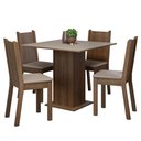Ver imagem 3 de Conjunto Sala de Jantar Mesa Tampo de Madeira 4 Cadeiras Rustic/crema/sintético Bege Samara Madesa