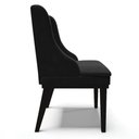 Ver imagem 6 de Kit 8 Cadeiras Estofadas para Sala de Jantar Base Fixa de Madeira Preto Lia Suede Preto - Ibiza