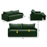 Sofá sem Caixa Retrátil e Reclinável 1,85m com Molas Luzia Linho Verde Madelina Decor - 3