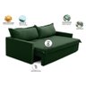 Sofá sem Caixa Retrátil e Reclinável 1,85m com Molas Luzia Linho Verde Madelina Decor - 2