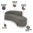 Ver imagem 3 de Sofá 4 Lugares Orgânico 220cm Pé Ferro Preto Morgan Suede D03 - D’Rossi