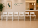 Ver imagem 1 de Kit 6 Cadeiras ISO Brancas Ecomhome para Recepção e Consultório Base Branca