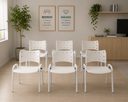Ver imagem 2 de Kit 6 Cadeiras ISO Brancas Ecomhome para Recepção e Consultório Base Branca