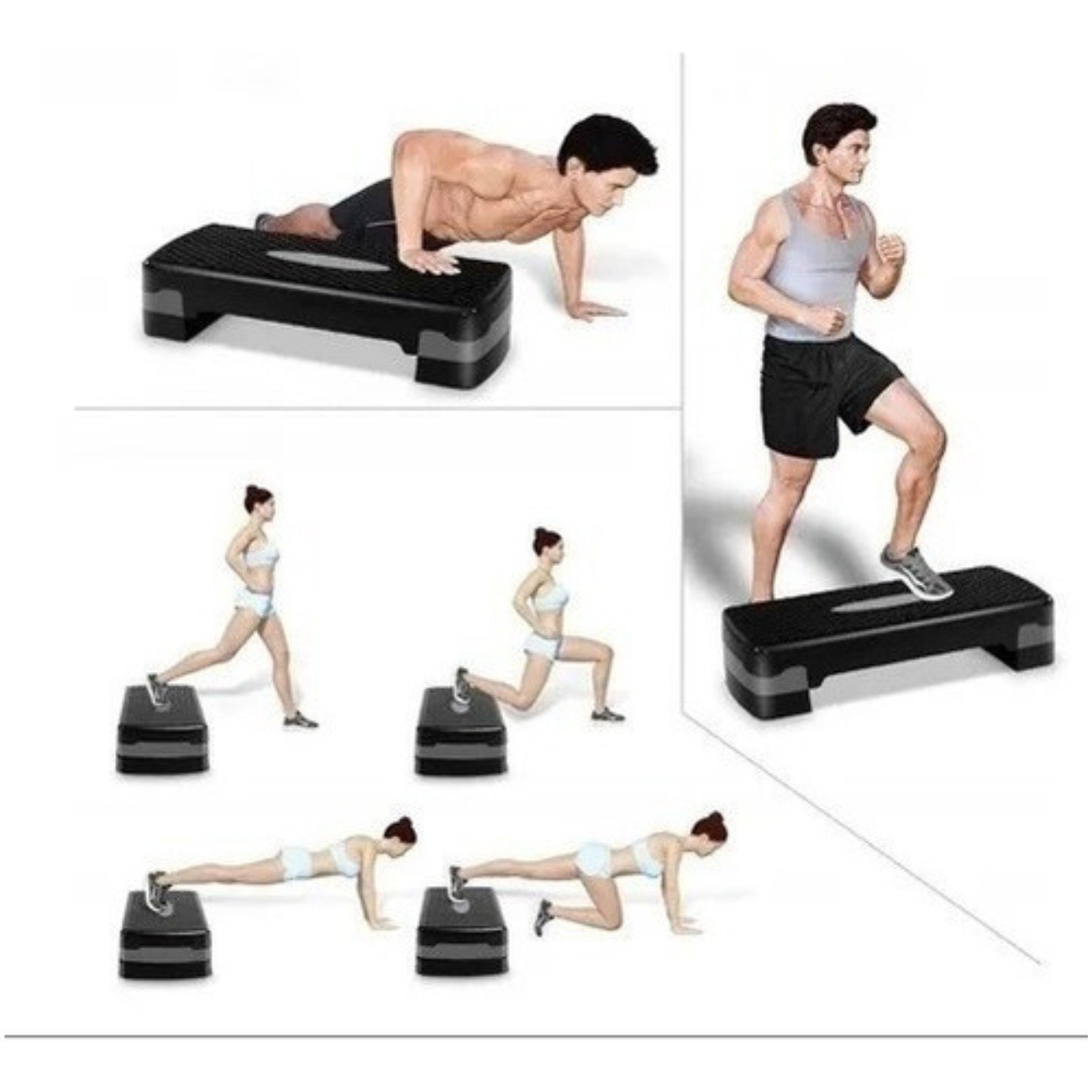 Step Aeróbico Antiderrapante Ajustável para Treino Cardiovascular e Fitness em Casa - 6