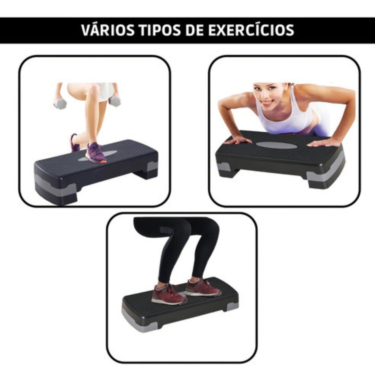 Step Aeróbico Antiderrapante Ajustável para Treino Cardiovascular e Fitness em Casa - 7