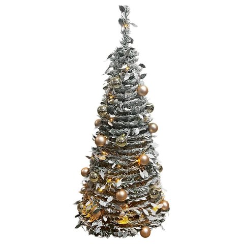 Árvore Cone Nevada C/ Led Usb Verde Branco 150cm Grillo 62697-098