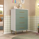 Ver imagem 1 de Cômoda para Quarto Infantil Magia Espresso Móveis Verde/Branco