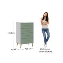 Ver imagem 3 de Cômoda para Quarto Infantil Magia Espresso Móveis Verde/Branco