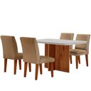 Ver imagem 2 de Sala de Jantar Mesa Olimpia 120 Tampo em Mdf Vidro Canto Copo com 4 Cadeiras Grecia