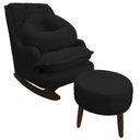 Ver imagem 1 de Kit Amamentação com Balanço Suede Preto- Dominic Decor Lille