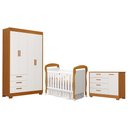 Ver imagem 1 de Dormitório Infantil Zaki Guarda Roupa, Cômoda e Berço Mini Cama Danny Branco Fosco/savana -