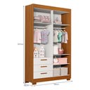 Ver imagem 3 de Dormitório Infantil Zaki Guarda Roupa, Cômoda e Berço Mini Cama Danny Branco Fosco/savana -