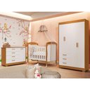 Ver imagem 2 de Dormitório Infantil Zaki Guarda Roupa, Cômoda e Berço Mini Cama Danny Branco Fosco/savana -