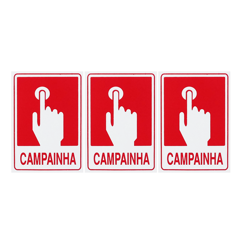 Combo 6 Placas De Sinalização Campainha 10x15 Acesso - S-235 F9e