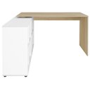 Ver imagem 7 de Mesa Escrivaninha em L 140x130cm 8 Nichos Eron A06 Carvalho/branco - Mpozenato