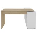 Ver mais imagens de Mesa Escrivaninha em L 140x130cm 8 Nichos Eron A06 Carvalho/branco - Mpozenato