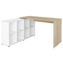 Ver imagem 1 de Mesa Escrivaninha em L 140x130cm 8 Nichos Eron A06 Carvalho/branco - Mpozenato