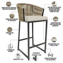 Ver imagem 6 de Kit Mesa Bistrô Maya Com 03 Banquetas Área Gourmet Bar Corda Náutica Sunset D04 Bege - Lyam