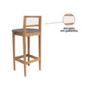 Ver imagem 7 de Banqueta Estofada Madeira Mel com Linho Chumbo para Bancada e Encosto Trama Rattan