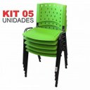 Ver imagem 2 de Cadeira Empilhável Plástica Verde 5 Unidades - Ultra Móveis