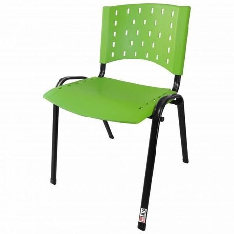 Cadeira Empilhável Plástica Verde 5 Unidades - Ultra Móveis