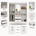 Ver imagem 5 de Guarda Roupa Casal Capelinha 4 Portas 2 Gavetas Lord Branco Demobile