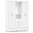 Ver imagem 2 de Guarda Roupa Casal Capelinha 4 Portas 2 Gavetas Lord Branco Demobile