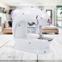 Ver imagem 3 de Mini Máquina de Costura Reta Portátil Bivolt Doméstica Compacta Branco