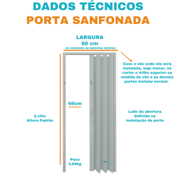 Porta Sanfonada Pvc 210x60cm Multilit - 3
