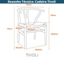 Ver mais imagens de Kit 2 Cadeiras Tivoli Valentina Wishbone Fratini Madeira Clara Assento em Palha Natural