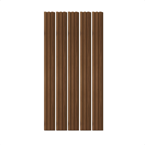Painel Ripado Eva Laminado Autocolante 5 Ripas 1,1m para Meia Parede Nogueira Natural