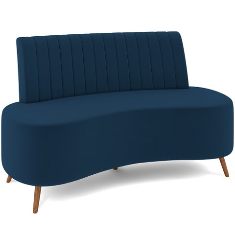 Sofá Chaise Living 2 Lugares 160cm para Sala Cayman K01 Veludo Azul Marinho - Lyam Decor