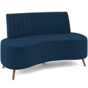 Ver imagem 1 de Sofá Chaise Living 2 Lugares 160cm para Sala Cayman K01 Veludo Azul Marinho - Lyam Decor