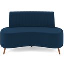 Ver imagem 3 de Sofá Chaise Living 2 Lugares 160cm para Sala Cayman K01 Veludo Azul Marinho - Lyam Decor