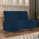 Ver imagem 2 de Sofá Chaise Living 2 Lugares 160cm para Sala Cayman K01 Veludo Azul Marinho - Lyam Decor
