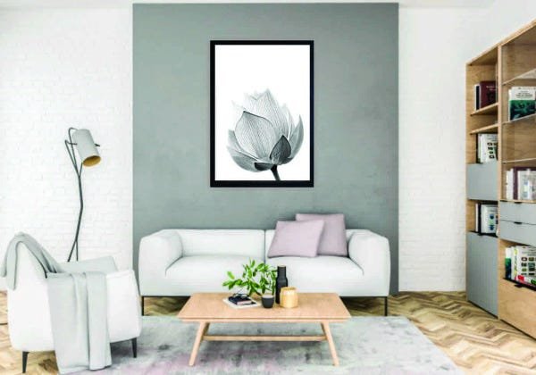 Quadro Decorativo Minimalista Rosa P&b - 3
