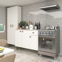 Ver imagem 5 de Armário de Cozinha Modulada Completa Compacta Balcão Madrid Branco - Rosafor
